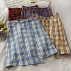 Checker Asymmetric Mini Skirt In 9 Colors