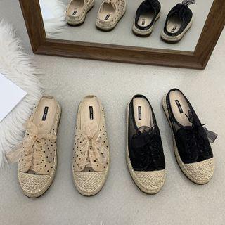 Braided Dot Mesh Lace-up Sneakers