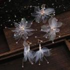 Set: Bead Mesh Flower Headpiece + Drop Earring Set Of 2 - Headpiece & 1 Pair - Drop Earring - Clip On Earring - As Shown In Figure - One Size