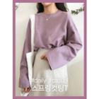 Wide-sleeve Colored Loose-fit T-shirt