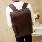 Faux Leather Zip Backpack