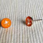 Resin Little Snowflake Earrings (orange) One Size