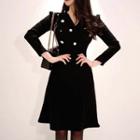 Long-sleeve Embellished A-line Dress