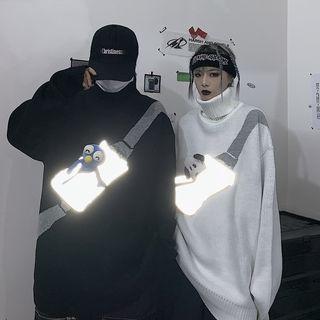Couple Matching Sling Bag Attached Turtleneck Sweater