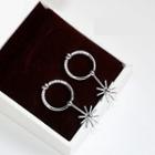 925 Sterling Silver Perforated Earring 1 Pair - Silver - One Size