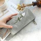 Embroidered Flower Long Wallet