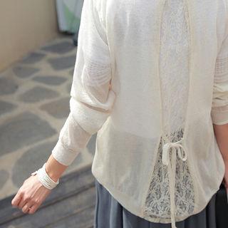 Laced Tie-back Sheer Cardigan