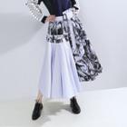Asymmetric Printed Midi A-line Skirt As Shown In Figure - One Size