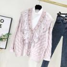 Cable Knit Cardigan Pink - One Size
