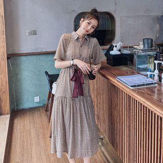 Plaid Chiffon Dress