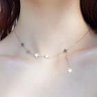925 Sterling Silver Star Choker Star - Silver - One Size