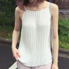 Ribbed Chiffon Camisole Top