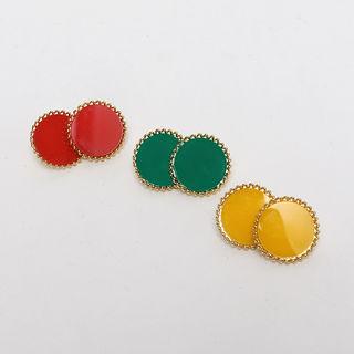 Vivid Color Disc Earrings