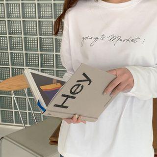 Round-neck Letter-printed T-shirt Ivory - One Size
