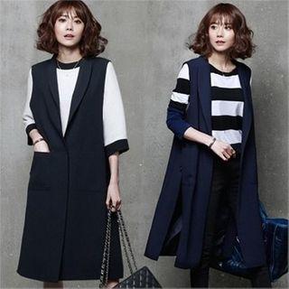 Slit-hem Long Vest
