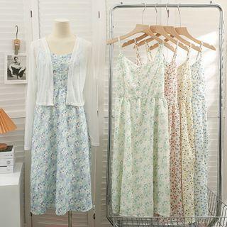Embroidered Sleeveless Floral Midi Dress In 5 Colors