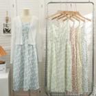 Embroidered Sleeveless Floral Midi Dress In 5 Colors