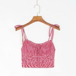 Gingham Crop Camisole Top