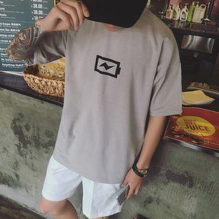 Battery Print Crewneck T-shirt