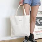 Zipped Letter-printed Canvas Shopper Bag