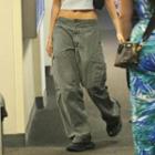 Plain Wide-leg Low-rise Pants