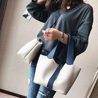 Panel Tote Bag With Inset Pouch