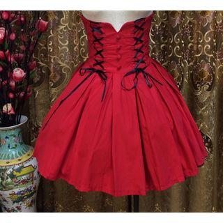 Lace-up Corset Waist A-line Skirt