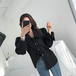 Puff-shoulder Chelsea-collar Shirt