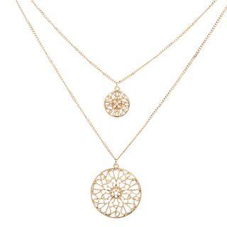Perforated Layered Necklace Gold - One Size