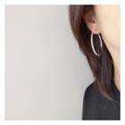 Alloy Hoop Earring 1 Pair - Clip-on Earrings - Silver - One Size