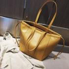 Faux Leather Stitched Shopping Bag