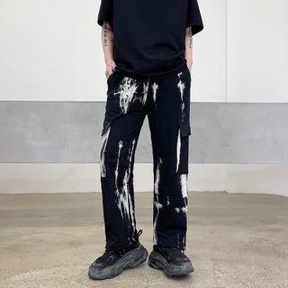Tie-dye Print Straight Leg Cargo Pants