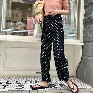 Polka Dot Chiffon High-waist Pants
