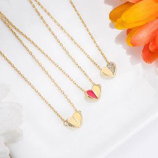 Heart Glaze Rhinestone Pendant Alloy Necklace (various Designs)