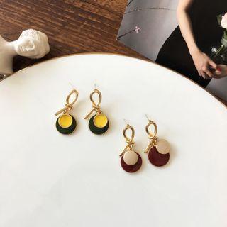 Knot Disc Alloy Dangle Earring