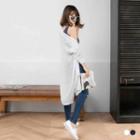 Buttoned-front Long Cardigan