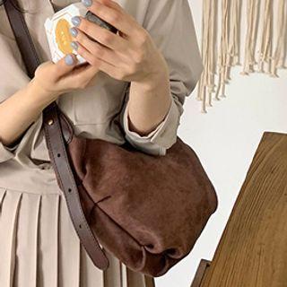 Zipped Suedette Hobo Bag
