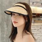Woven Visor Hat Beige - One Size
