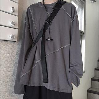 Long-sleeve Contrast Stitch T-shirt