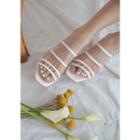 Transparent-band Block-heel Mules
