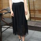 Layered Midi Lace Skirt