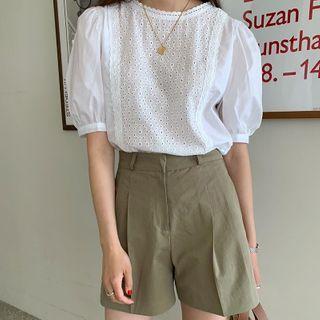 Puff-sleeve Top / Shorts