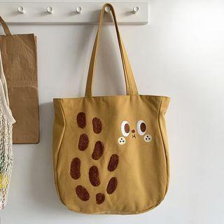 Embroidered Canvas Tote Bag Curcumin - One Size