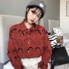 Long-sleeved Cartoon Blouse