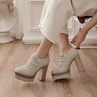 Tassel Platform Chunky-heel Shoes