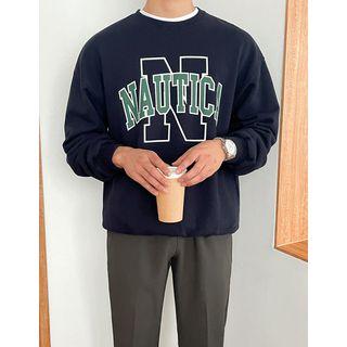 Letter Printed Boxy Sweatshirt