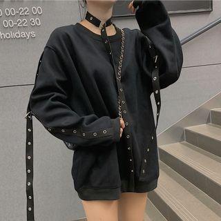 Grommet Sweatshirt Black - One Size