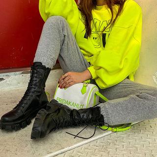 Thank You Smiley-printed Neon Pullover