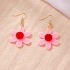 Flower Drop Earring E2345 - 1 Pair - Pink - One Size