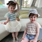 Short-sleeve Panel Striped Top
